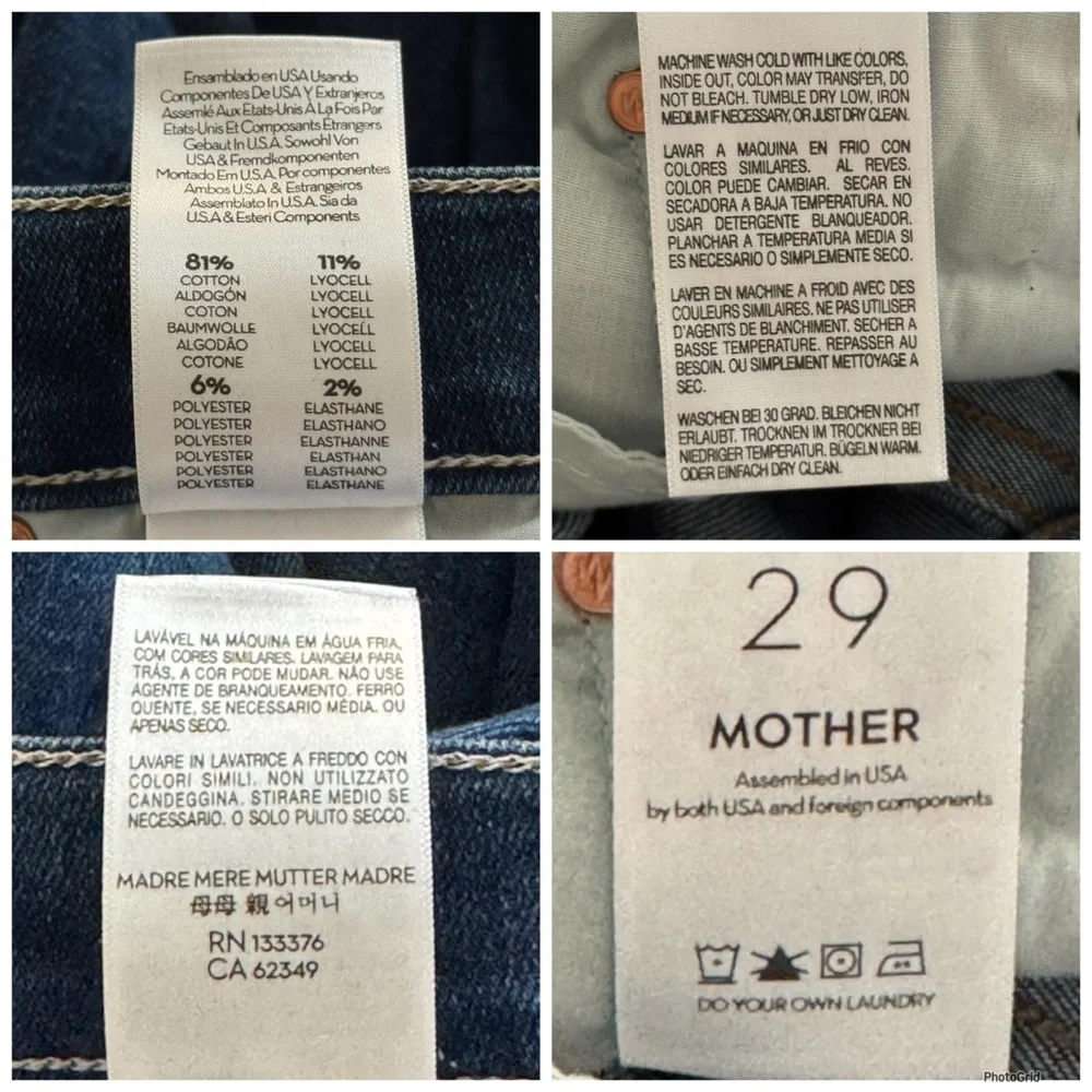 MOTHER The Insider Crop Step Fray Jeans Sweet & Sassy Wash Size 29 - Picture 7 of 11